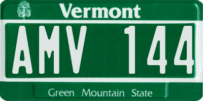 VT license plate AMV144