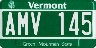 VT license plate AMV145