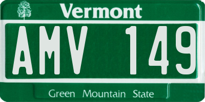 VT license plate AMV149