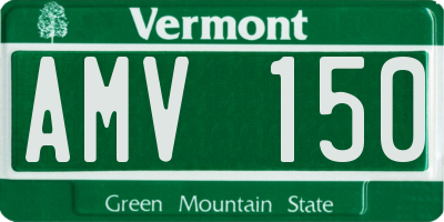 VT license plate AMV150