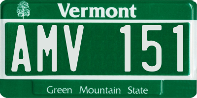 VT license plate AMV151