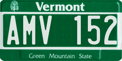 VT license plate AMV152