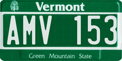 VT license plate AMV153
