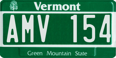 VT license plate AMV154