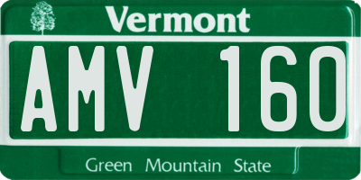 VT license plate AMV160