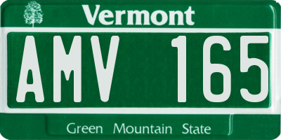 VT license plate AMV165