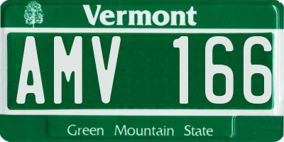 VT license plate AMV166