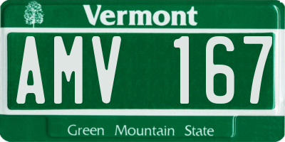 VT license plate AMV167