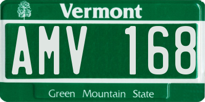 VT license plate AMV168