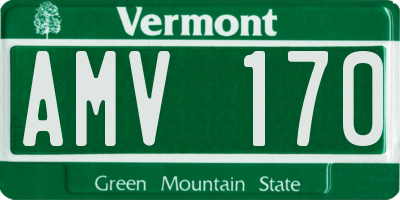 VT license plate AMV170