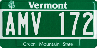 VT license plate AMV172