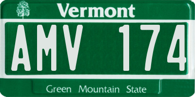 VT license plate AMV174