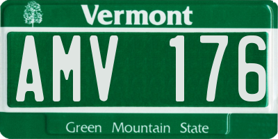 VT license plate AMV176