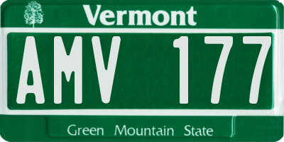 VT license plate AMV177