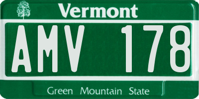 VT license plate AMV178