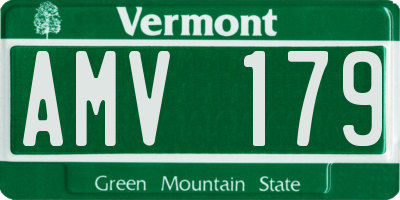 VT license plate AMV179