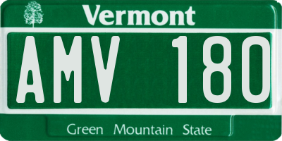 VT license plate AMV180