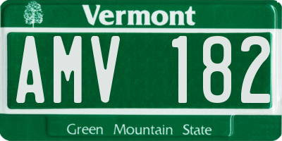 VT license plate AMV182