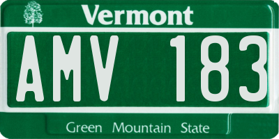 VT license plate AMV183