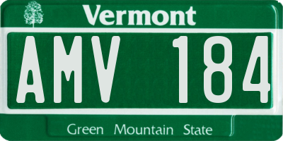 VT license plate AMV184