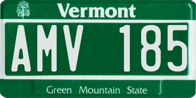 VT license plate AMV185