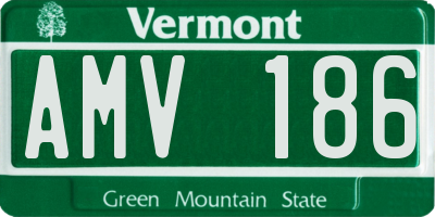 VT license plate AMV186