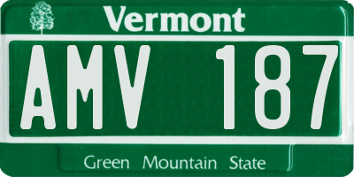 VT license plate AMV187