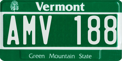 VT license plate AMV188