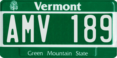 VT license plate AMV189