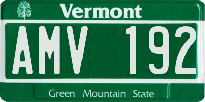VT license plate AMV192