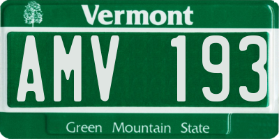 VT license plate AMV193