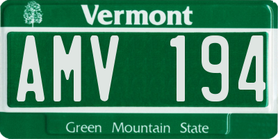 VT license plate AMV194