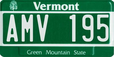 VT license plate AMV195