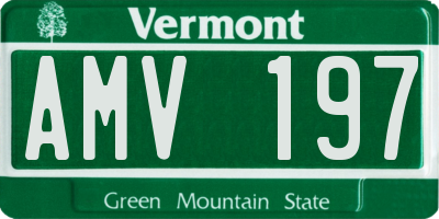 VT license plate AMV197