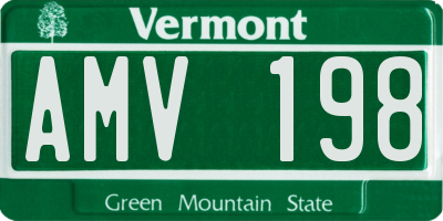 VT license plate AMV198