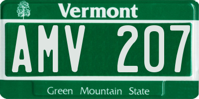VT license plate AMV207