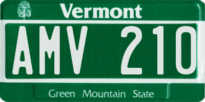 VT license plate AMV210