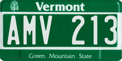 VT license plate AMV213