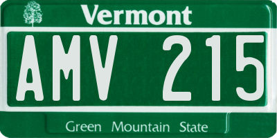 VT license plate AMV215