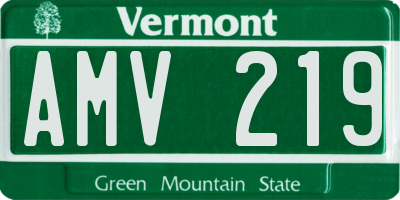 VT license plate AMV219