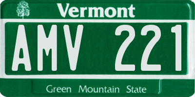 VT license plate AMV221