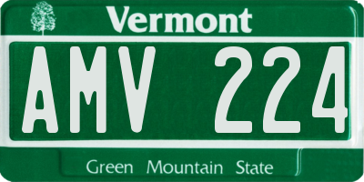 VT license plate AMV224