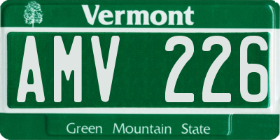 VT license plate AMV226