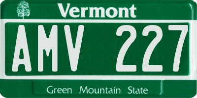 VT license plate AMV227