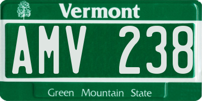 VT license plate AMV238