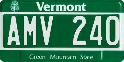 VT license plate AMV240
