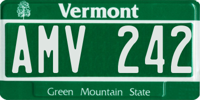 VT license plate AMV242