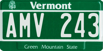 VT license plate AMV243