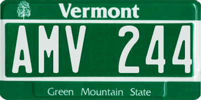 VT license plate AMV244