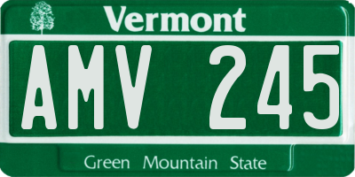 VT license plate AMV245